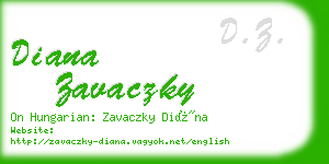 diana zavaczky business card